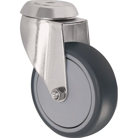 TECWERK Lenkrolle D.50mm Trgf.50kg m.Rückenloch Kugell.Gum.grau TECWERK (1/2)