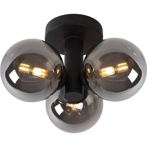 Plafoniera Lucide Trudy nera 3 sfere vetro G9 IP44 (1/5)