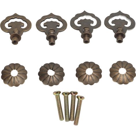 Sollbry Poignées de porte vintage, 4 ensembles de poignées de meuble antiques de couleur bronze en forme de nuages de bon augure style vintage décoratif bricolage poignées de tiroir pour boîtes et p (1/5)
