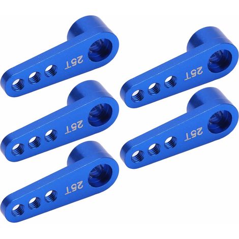 5 Pièces Bras de Servo en Alliage d'Aluminium Bleu pour Servomoteurs 25T, Compatibles 02073 996R MG946R E9001 (1/5)