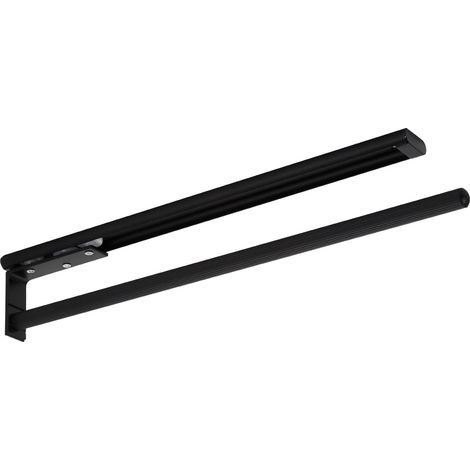 1 - Porte-Serviettes - Aluminium - Télescopique Extensible 450-730 mm Montage Sous Plan De Travail Noir Mat