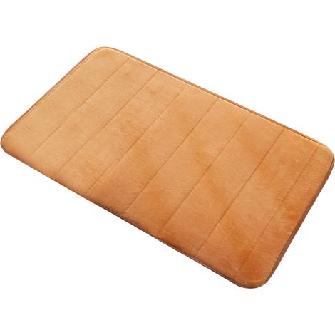 Tapis de sol épais en mousse à mémoire de forme, matelassé en polaire corail, absorbant et éponge. Tapis de porte uni. (1/5)