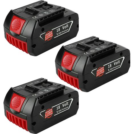 Powerwings – Pack de 3 batteries 18V pour BOSCH BAT609 BAT618 BAT610 – Capacité 3.0Ah – Protection contre surchauffe et surcharge – Design compact