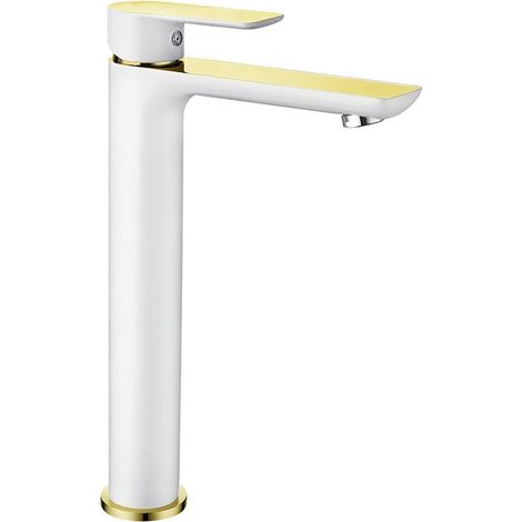 Mexen Alfa batteria lavabo alta, bianco/oro - 745710-25 (1/2)