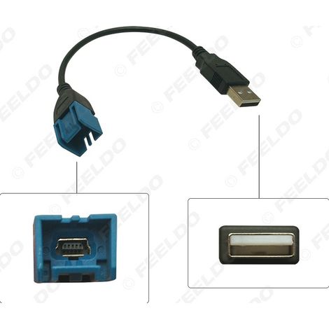 Câble adaptateur USB dédié compatible avec les séries Ford Focus/Nissan, câble de conversion USB grand port vers petit port