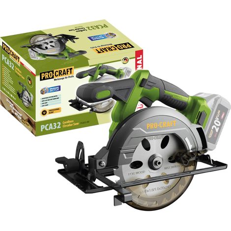 Procraft PCA32-BB Akku Handkreissäge 20 V 165 mm Brushless Solo - ohne Akku, ohne Ladegerät