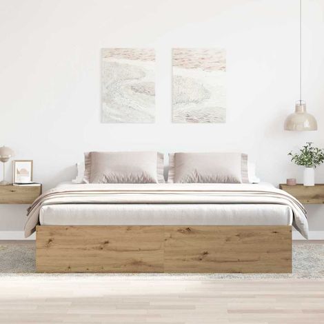 vidaXL Giroletto senza Materasso Rovere Artigianale 200x200 cm (1/5)