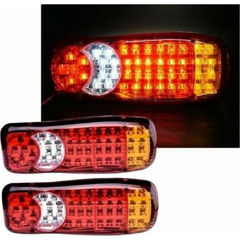 2 x 12V LED Feux arrieres Lampes 5 Fonction caravane remorque camion 46 Del (1/4)