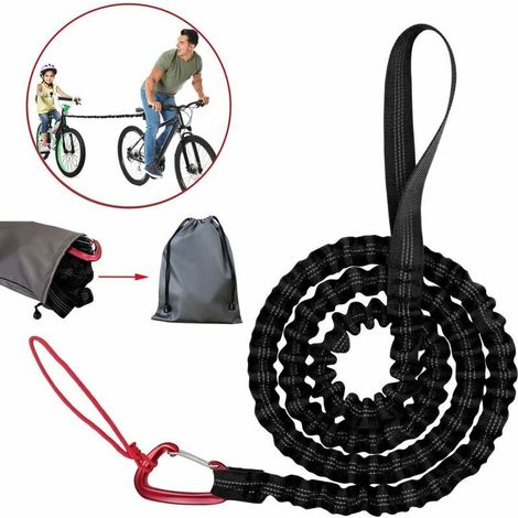Corde de remorquage vélo enfants corde de remorquage pour vélo sangle de remorquage élastique vélo élastique câble de remorquage, capacité de charge 500 lbs (1/5)