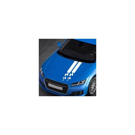 Weißer Vinyl-Motorhaubenaufkleber, 89 cm x 89 cm, für Rennwagen - Crezuo