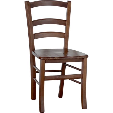 Silla de comedor venecia nogal oscuro con asiento en madera maciza (1/5)
