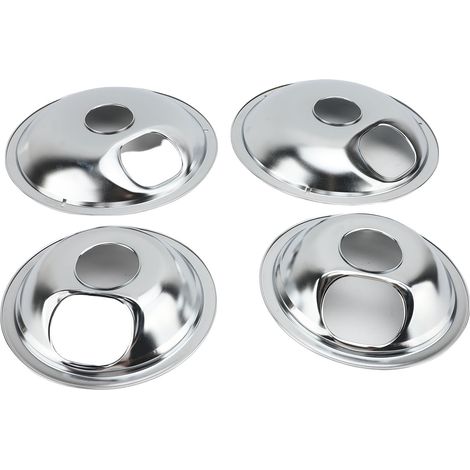4 bacs d'égouttage ronds en fonte chromée, de 6 et 8 pouces, compatibles lave-vaisselle. (1/2)