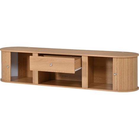 TV-Lowboard aus Spanplatte in Naturholzoptik, 180 x 40 x 40 cm, für TVs bis 75 Zoll (1/5)