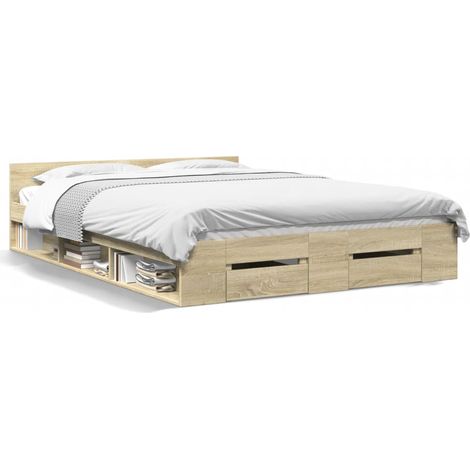 Maison Exclusive - Giroletto Cassetti Rovere Sonoma 135x190 cm Legno Multistrato