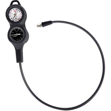 Manomètre de plongée sous-marine DIDEEP à triple manomètre lumineux submersible avec flexible haute pression pour détendeur de gilet stabilisateur. (1/5)