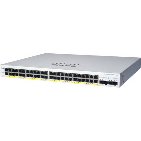 Cisco CBS220-24P-4X Géré L2 Gigabit Ethernet (10/100/1000) Alimentation via Ethernet (PoE) Blanc
