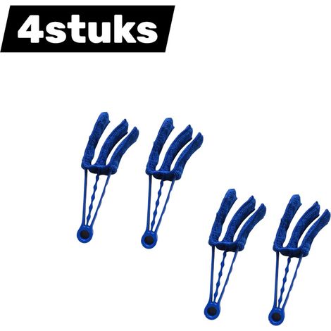 4 brosses de nettoyage multifonctions pour rideaux, climatiseurs et stores, brosse à interstices avec clip amovible et lavable, bleues (1/5)