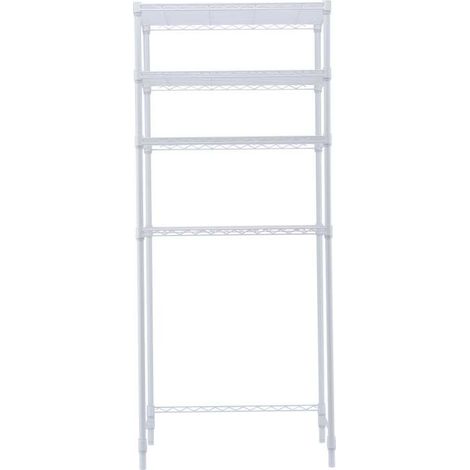 Domo Mea Scaffale Lavanderia Bianco 4 Ripiani 45x75x180 cm per Casa e Ufficio