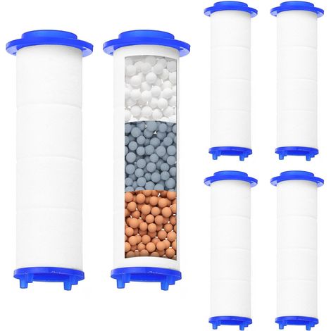 6Pcs Filtres de Pomme de Douche 2,8 Pouces avec Billes de Calcium (1/5)