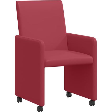 Esszimmerstühle mit Rollen 2 pcs Weinrot 57 x 66 x 94 cm vidaXL