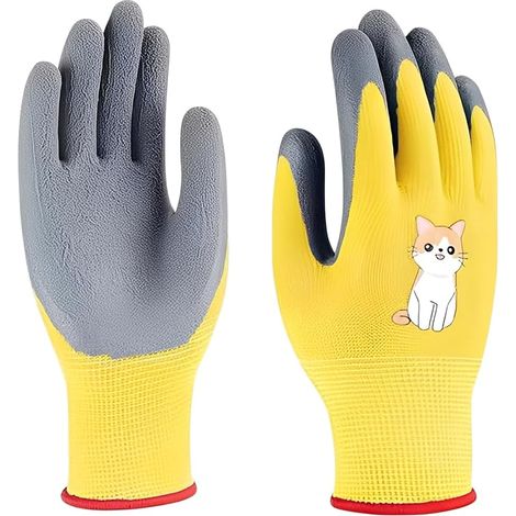 Gant Jardinage Enfant, 1 Paires de Gants de Travail, Paume en Caoutchouc Une Résistance à L'eau et à La Saleté, Pour Travaux Ménagers Quotidiens, Peinture, Activités de Plein air