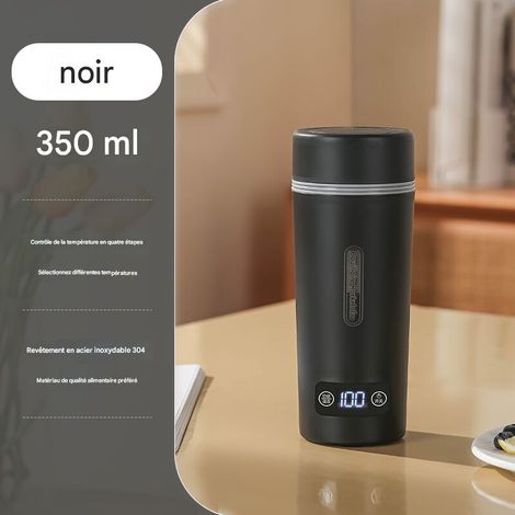 Bouilloire électrique portable pour voiture de 350 ml en acier inoxydable 304, arrêt automatique, anti-brûlure à sec, contrôle de la température, tasse à eau électrique de voyage 220 V (1/5)
