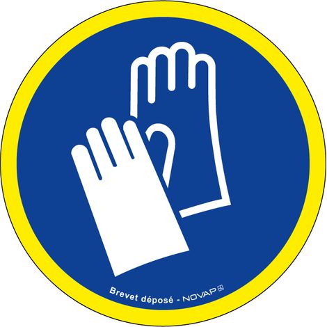 Panneau Gants de protection obligatoire - haute visibilité - Ø 300mm - 4090092