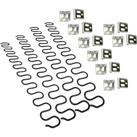 Ressorts de rechange pour canapé 4 pièces 65 cm avec 16 clips en S, 4,0 fils de diamètre Kit de réparation de ressorts de canapé pour siège de décoration intérieure de meubles