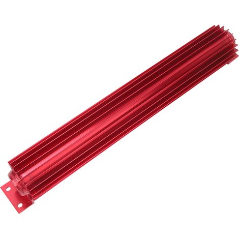 Radiateur d'huile de transmission en aluminium à ailettes 18 pouces, refroidissement rapide, anodisé, universel, rouge, adaptable voiture et camion (1/5)