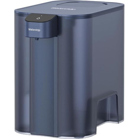 Waterdrop Mega Carafe Filtrante Électrique Avec Filtre de 3 Mois, Système de Filtration d'eau de Comptoir de 6 L, Réduit le Chlore, le Plomb, le Mercure, Réduit les PFAS, 757 Litres, Bleu