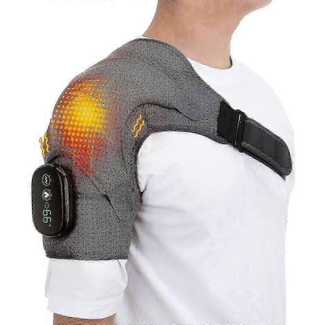 Elektrisches Schultermassagegerät mit Wärme- und Vibrationstherapie zur Schmerzlinderung in Nacken und Schulter Vereinigte Staaten Ein Grau Schwarz (1/5)