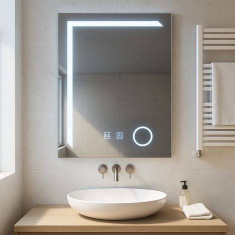 Miroir LED Rectangulaire 60x80 Linea Touch Desembuage Gradable (1/5)