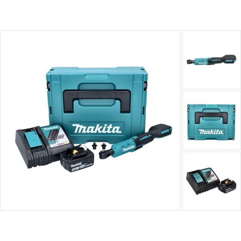 Makita DWR 180 RT1J Atornillador de carraca sin cable 18 V 47,5 Nm 1/4" 3/8" + 1x batería recargable 5,0 Ah + cargador + Makpac