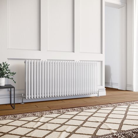 ELEGANT 600 x 1400mm White Traditional Radiator Horizontal Cast Iron Style Triple Column Rad (1/5)