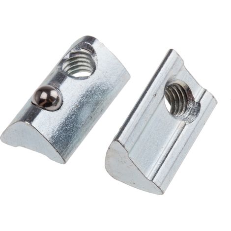 Rs Pro – Ecrou à rainure en T – Acier – Longueur 17mm – Rainure 6mm – Profilé 30mm – Sachet de 10 unités pour fixation et assemblage