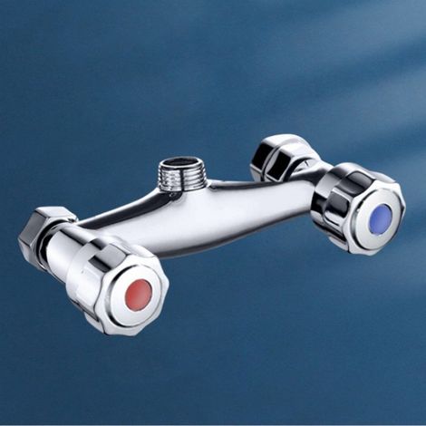 Robinet thermostatique de douche encastré à double poignée pour eau chaude et froide entraxe 15 cm sortie G1/2 pouce (1/5)