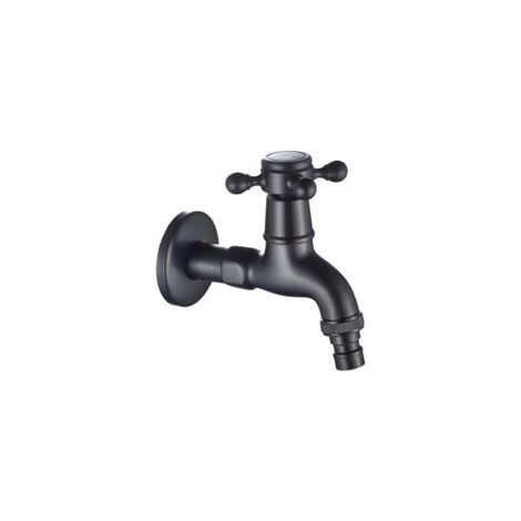 Robinet d'eau froide mural en laiton pour salle de bain, toilettes, lavabo, machine à laver, robinets de jardin, bronze huilé (1/4)