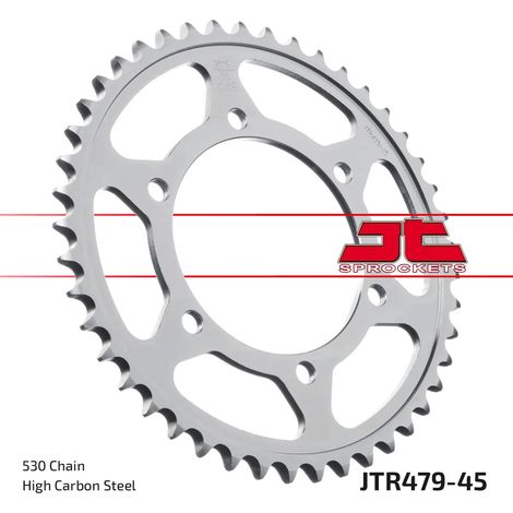 Pi帽贸n trasero de acero JT R479-45, 45 dientes, tama帽o 530 (1/2)