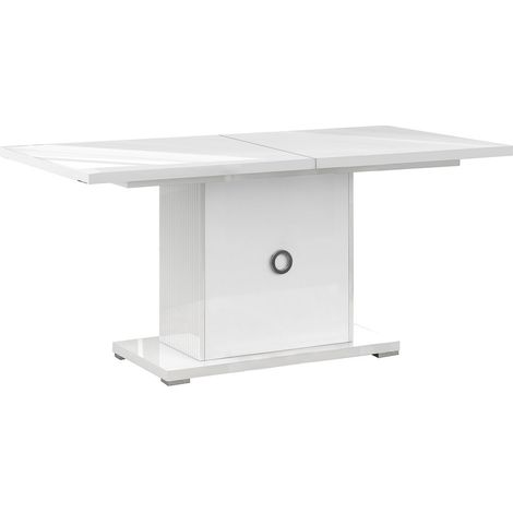 MARIKA - Table Repas Allongeable 160-200cm Laquée Blanche (1/3)