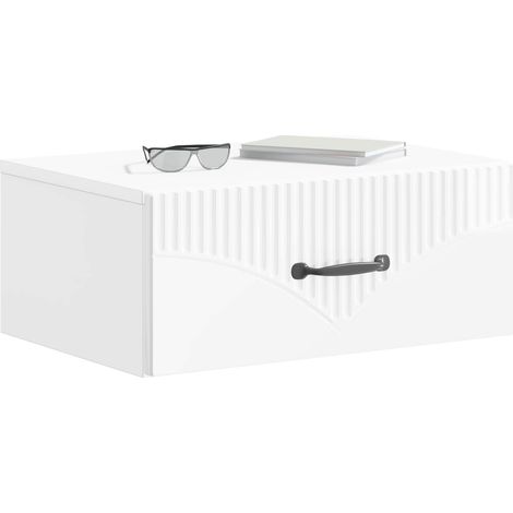 Maison Exclusive - Mobiletto da notte a muro Bianco Lucido 49 x 34,5 x 20 cm