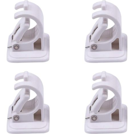 Support de tringle à rideau autocollant, lot de 4 fixations murales, support pour rideaux et tringles, sans perçage (1/5)