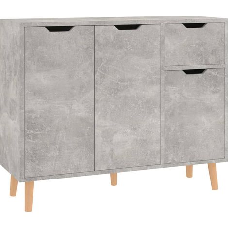 Buffet Meuble de rangement gris béton 90x30x72 cm bois d'ingénierie (1/5)