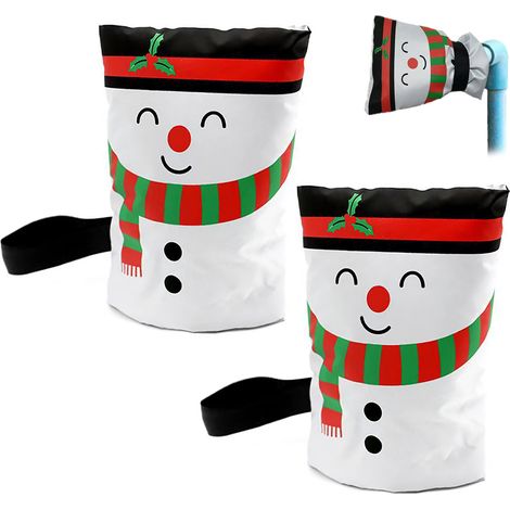 Funda aislante para grifos de agua exteriores - [Diseño de muñeco de nieve] - Funda protectora contra heladas para mangueras de agua (2 unidades)