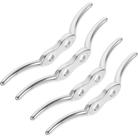 Taquet de Corde pour Fenêtre 4 Pièces en Acier Inoxydable Stores Romains et Chaînes Verticales, Finition Argenté, Remplacement Simple et Usage Facile (1/5)