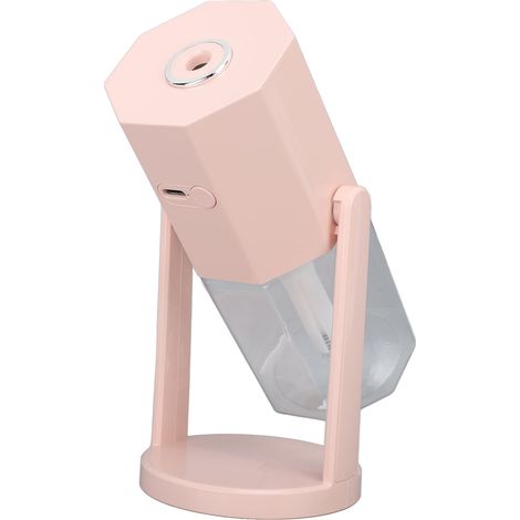 Leiser, multifunktionaler USB-Luftbefeuchter für den Schreibtisch mit farbigem Umgebungslicht, klein und tragbar für Auto, Zuhause, Schlafzimmer, Büro, Rosa (1/5)