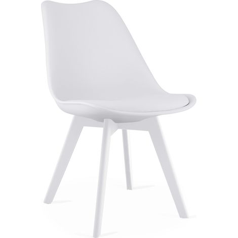Sedia Mark moderna bianca con cuscino in ecopelle (1/5)