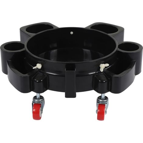 Chariot à roulettes multifonction noir pour lavage de voiture avec 5 roulettes pivotantes robustes (1/3)