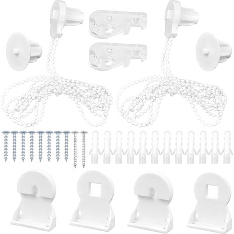 Lot de 2 Rechange pour Store Enrouleur de 25 mm, Supports de Store Enrouleur pour Volets Roulants, Mécanisme Store Enroulable, Kit de Réparation pour Store Enrouleur, Blanc (1/5)