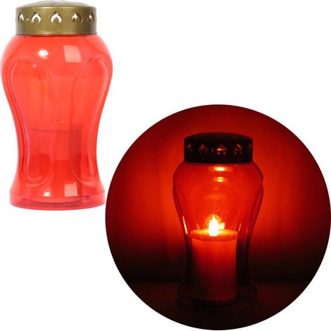 Rote, batteriebetriebene elektrische Kerze mit realistischem Flammeneffekt, 17,2 cm (1/4)
