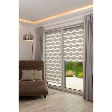Khome Doppelrollo Welle Tenda avvolgibile Doppia Klemmfix, ondulata, Poliestere, Grigio, 70 x 150 cm (1/5)